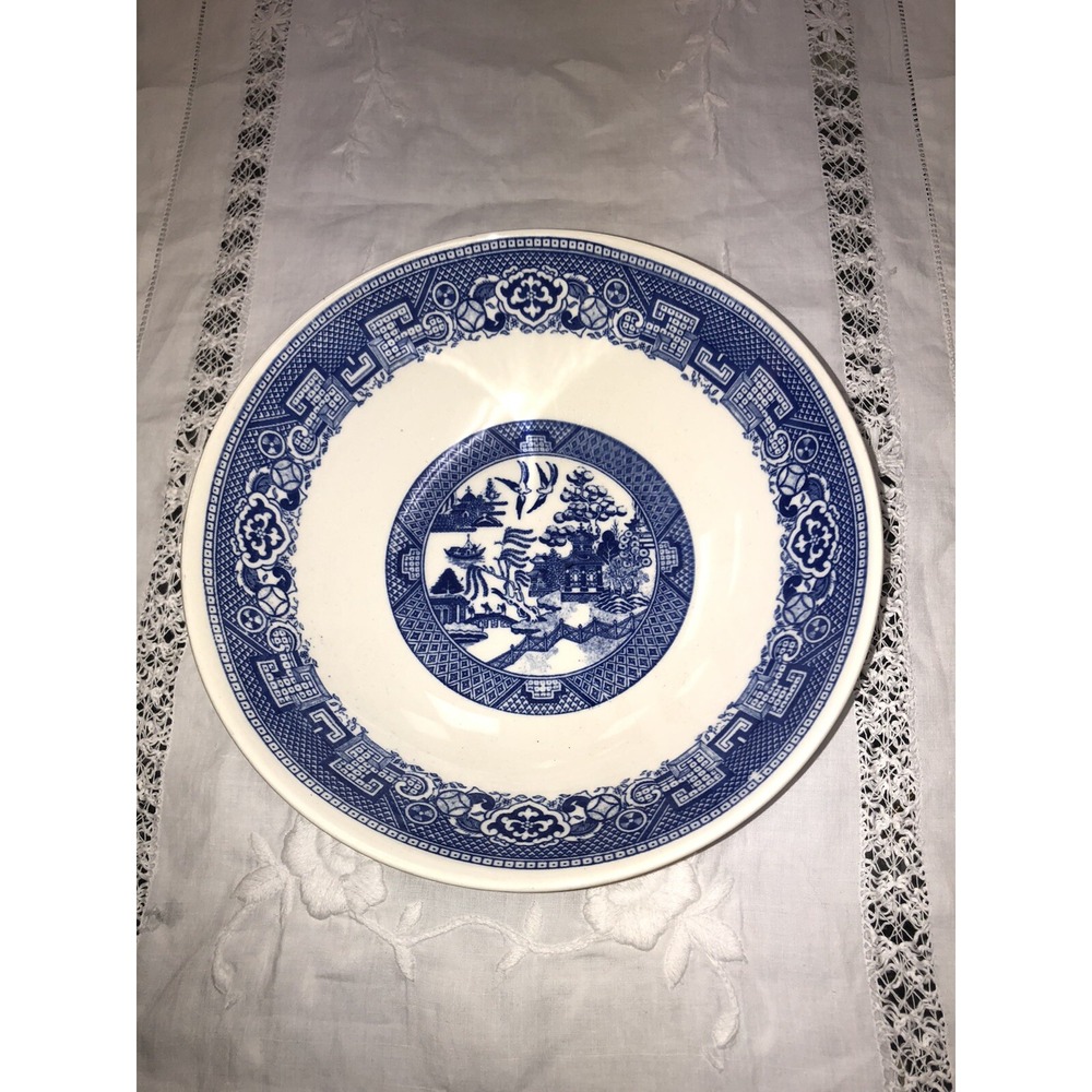 Vintage Homer Laughlin Blue Willow Vegetable Serving Bowl 9" B61N4.